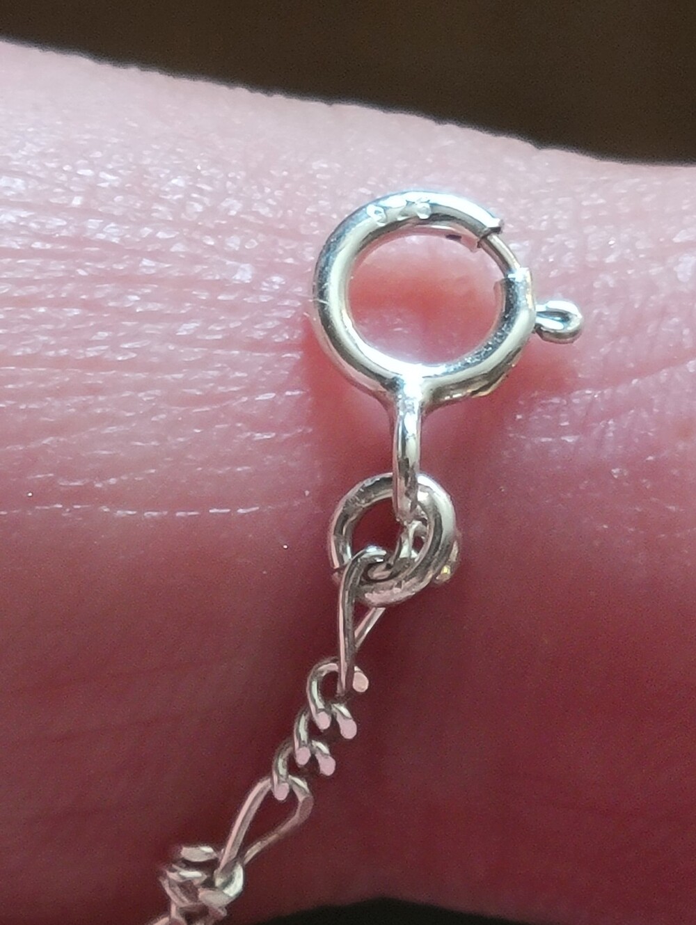 6" Figaro Bracelet Solid 925 Sterling Silver - Womens Jewelry